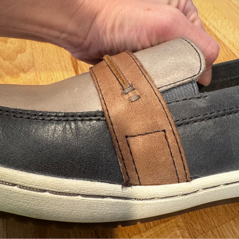 Taos Upward Sneaker Women Gray, Blue,Tan Leather Comfort minimalist Shoes Sz 6.5 - Picture 5 of 11